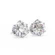 Premium Elegant Six Prong Round Cut Lab Diamond Solitaire Earrings for Her - View 4