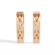 Channel Moissanite Diamond Princess Cut Huggie Hoop Earrings - View 8