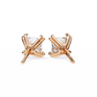 Premium Lab Created Princess Cut Diamond Earrings in Classic Gold Prong Mounts - View 9