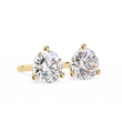 Premium Round Lab Diamond Stud Earrings Luxury Gift with Classic Three Prong Setting - View 2
