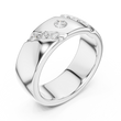 Round Cut Lab Grown Diamond Men's Swirl Channel Set Heavy Statement Ring - View 6