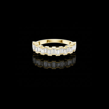 Baguette Cut Moissanite Diamond Half Eternity Wedding Band