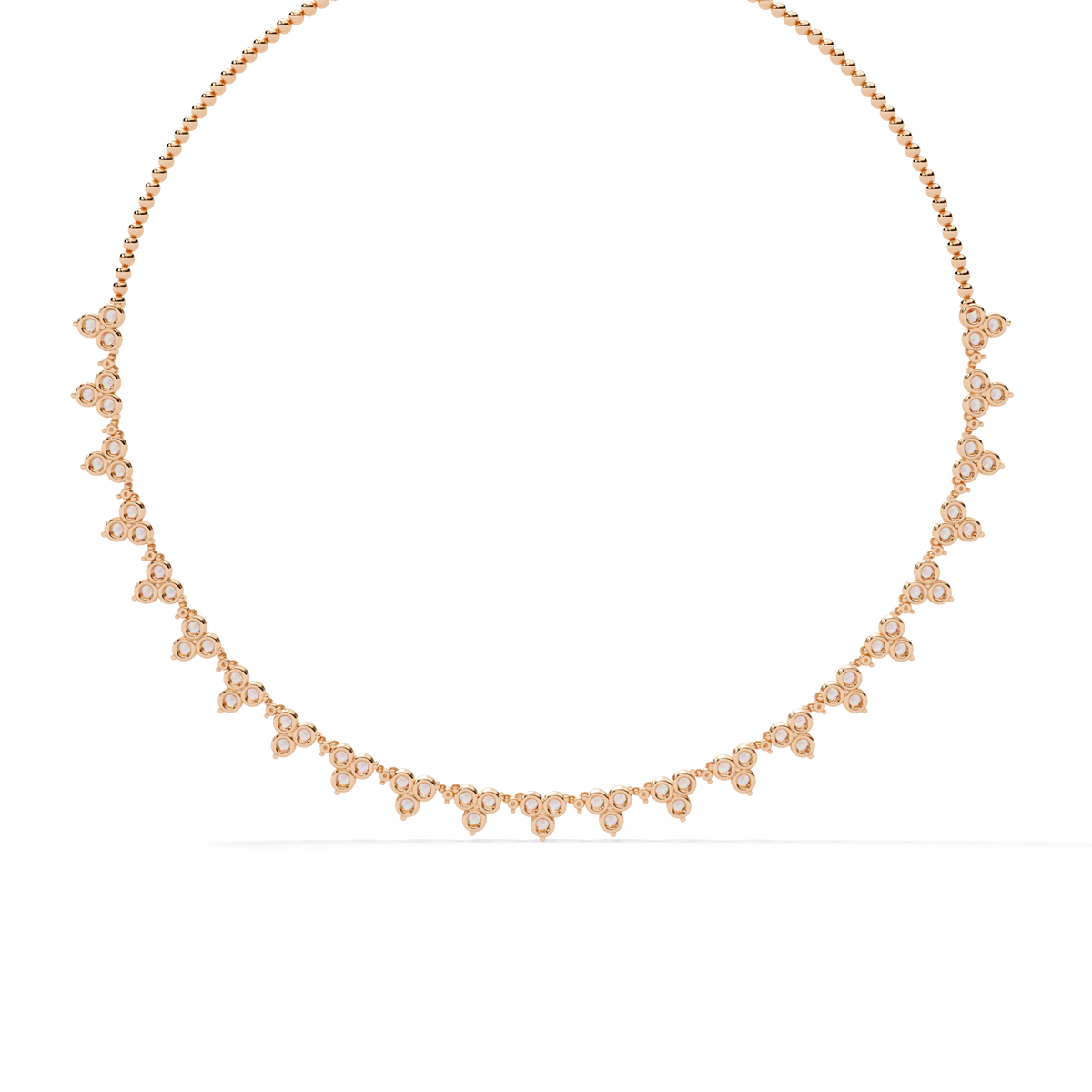 Graduated Round Moissanite Diamond Fringe Necklace - View 9