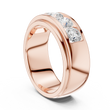 Round Cut Lab Grown Diamond Men's Heavy Gold Classic Wedding Ring - View 11