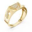 Round Cut Lab Grown Diamond Men's Modern Openwork Orbital Cutout Engagement Ring - View 4