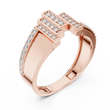 Round Cut Lab Grown Diamond Men's Architectural Equalizer Pave Statement Ring - View 5