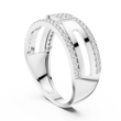 Round Cut Lab Grown Diamond Men's Modern Side Cutout Architectural Wedding Band - View 9