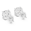 Architectural Crown Basket Round Moissanite Diamond Solitaire Studs - View 9
