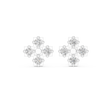 Cross Cluster Round Brilliant Lab Diamond Stud Earrings for Women - View 3