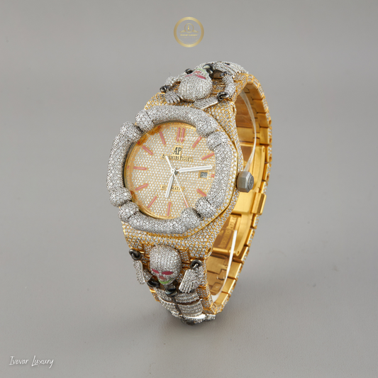 Customized Full Iced Out Luxury Watch Lab Grown Diamond By Ivevar Collection