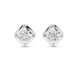 Geometric Pillow Kite Frame Round Moissanite Diamond Stud Earrings - View 3