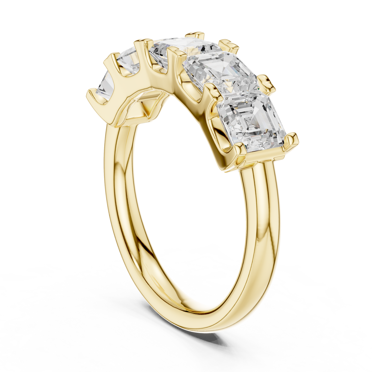 Asscher Cut Lab Diamond Half Eternity Wedding Band - View 10
