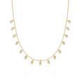 Round Cut Moissanite Diamond Dangle Charm Choker Necklace - View 8