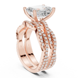 Emerald Cut Moissanite Diamond Women's Crisscross Split Band Gold Ring - View 11