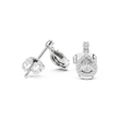 Pear Shape Lab Grown Diamond Miniature Halo Drop Earrings With Push Back - View 9