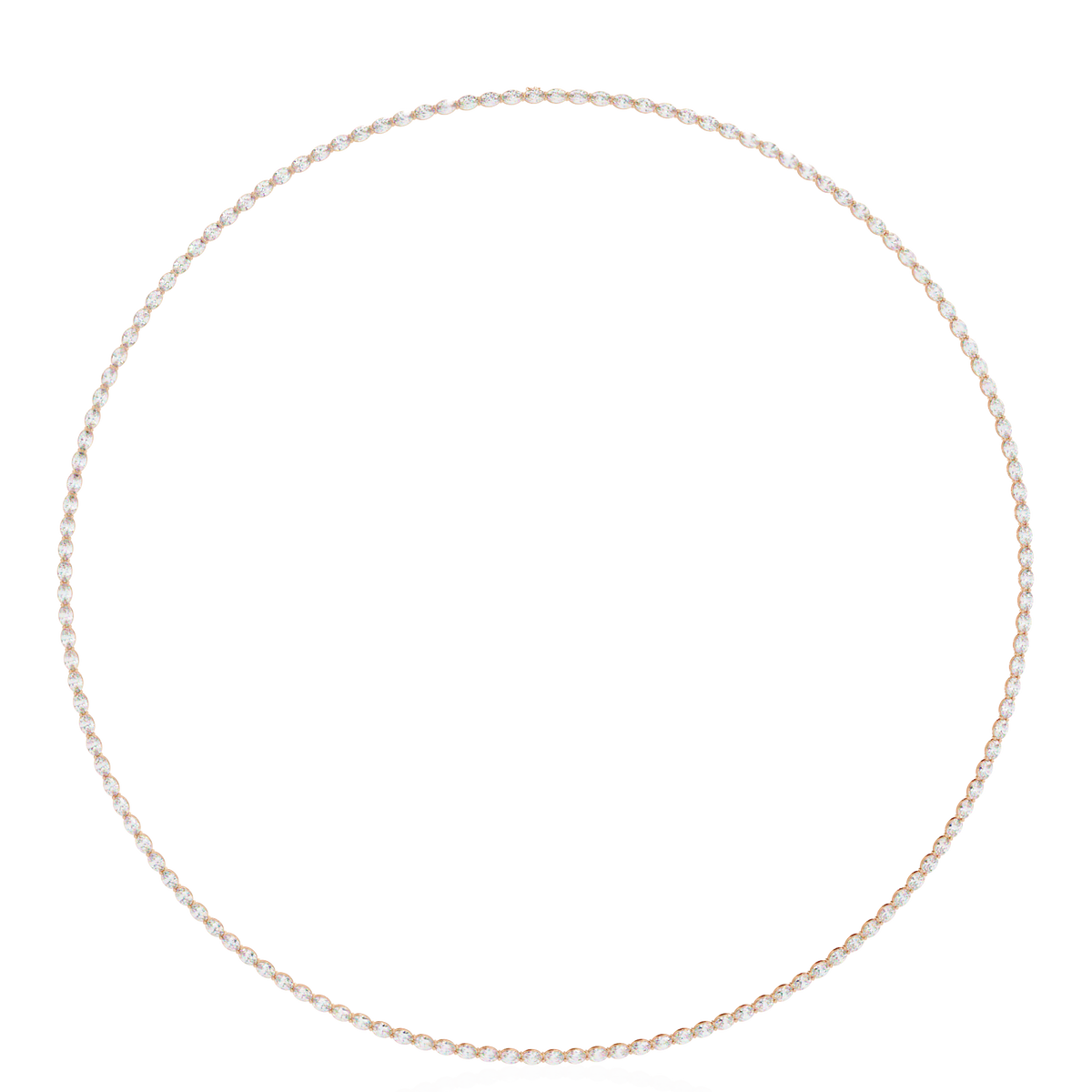 East West Oval Cut Lab Grown Diamond Tennis Necklace - View 5