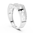Round Cut Moissanite Diamond Men's Organic Openwork Cutout Architectural Wedding Ring - View 9