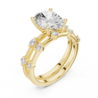 Handcrafted Oval Cut Lab Diamond Split Shank Ring - View 4