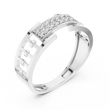 Round Cut Lab Grown Diamond Men's Rectangular Pave Center Geometric Ring - View 6