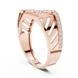 Round Cut Moissanite Diamond Men's Geometric Asymmetric Diagonal Pave Wedding Ring - View 8