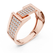 Round Cut Lab Grown Diamond Men's Rectangular Center Pave Statement Band - View 5