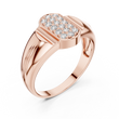 Round Cut Moissanite Diamond Men's Geometric Elongated Medallion Wedding Ring - View 5