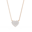 Round Moissanite Diamond Heart Shaped Charm Two Loop Pendant - View 3