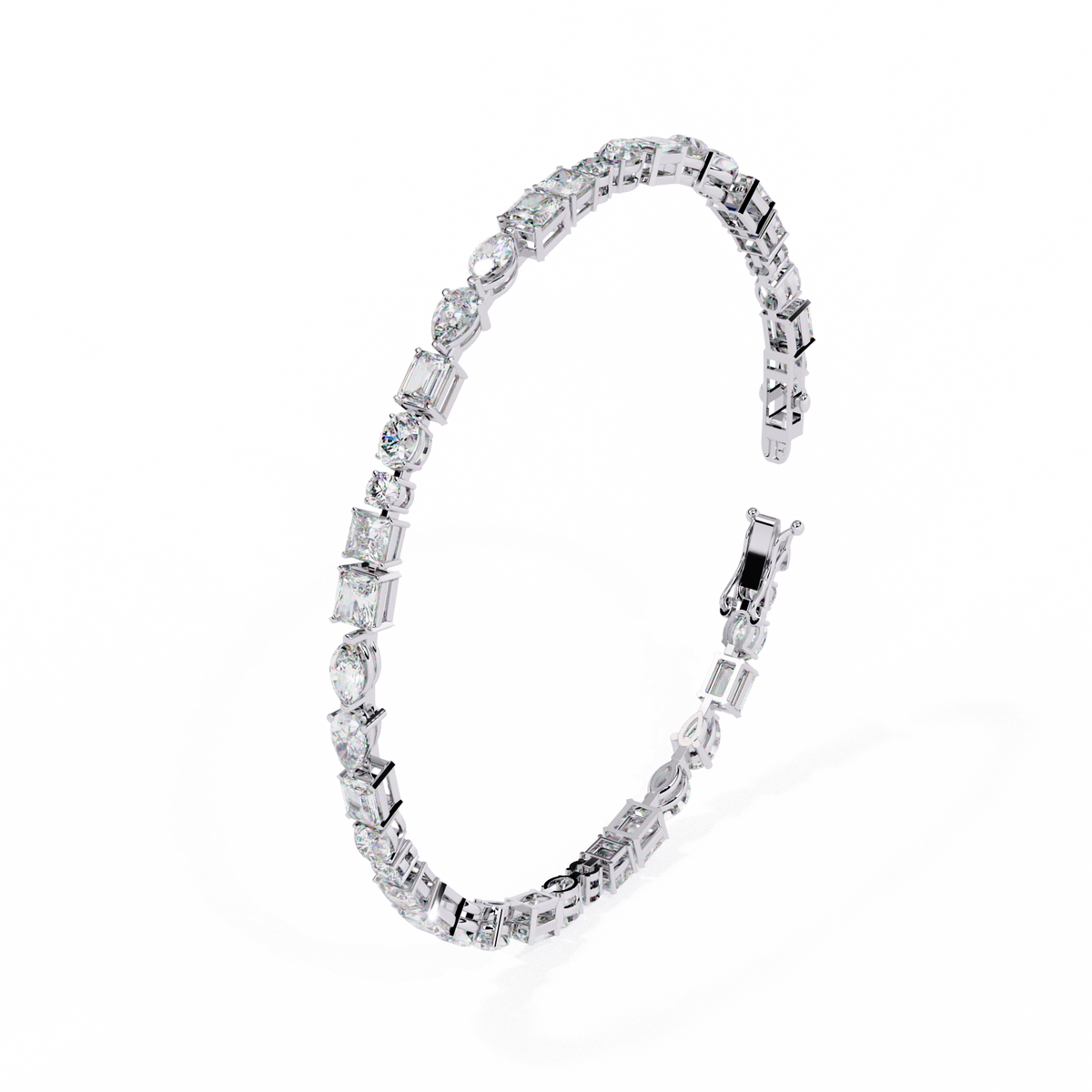 Multi Shape Mixed Cut Lab Diamond Tennis Bracelet For Women - View 7