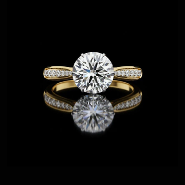 Brilliant Round Cut Moissanite Diamond Wedding Ring For Women