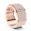 Round Cut Lab Grown Diamond Men's Multi Row Grid Pave Iced Out Statement Ring - View 11