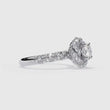 Vintage Inspired Round Cut Lab Diamond Engagement Ring with Halo Setting