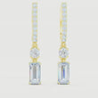 Lab Grown Diamond Baguette Geometric Pendant Hoop Earrings