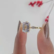 Emerald Cut Lab Diamond Solitaire Engagement Ring with Diamond Accents