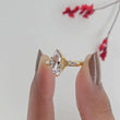 Lab Diamond Engagement Ring with Marquise Cut Side Stones
