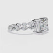Bold Princess Cut Lab Diamond Pave Band Anniversary Ring