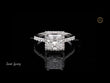 Princess Cut Hidden Halo Moissanite Diamond Ring