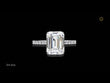 Micro Pave Emerald Cut Moissanite Diamond Solitaire Engagement Ring