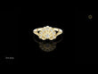Art Deco Fan Moissanite Diamond Ring with Bezel Set Round Diamonds
