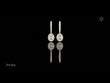 Oval Cut Moissanite Diamond Halo Dangle Huggie Hoop Earrings Rose Gold