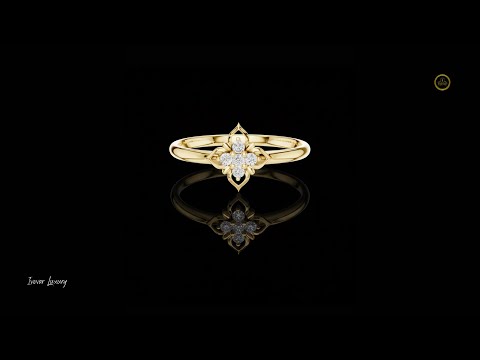 Floral Moissanite Diamond Cluster Ring With Round Cut Brilliant