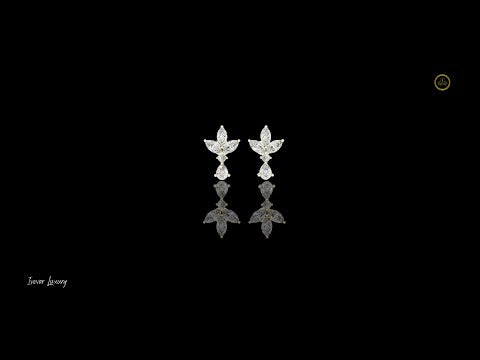 Marquise Butterfly Cluster Moissanite Diamond Drop Stud Earrings