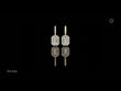 Art Deco Octagonal Double Halo Emerald Cut Moissanite Diamond Huggie Drop Earrings