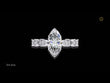 Vintage Marquise Moissanite Diamond Engagement Ring With Milgrain Band