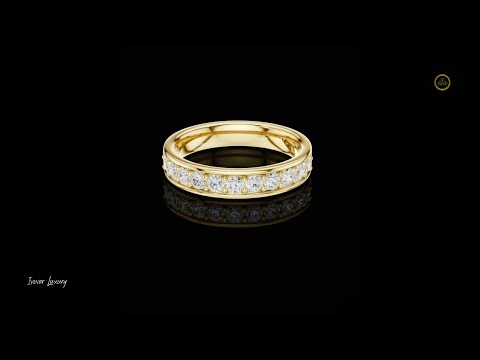 Channel Set Round Moissanite Diamond Eternity Ring For Women