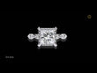Princess Cut Moissanite Diamond Pave Band Anniversary Ring with Side Stones