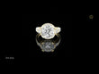 Halo Round Cut Moissanite Diamond Engagement Ring With Tapered Baguette Side Stones