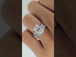 Radiant Cut Moissanite Diamond Bridal Ring Set with Hidden Halo and Accent Diamonds Elegance
