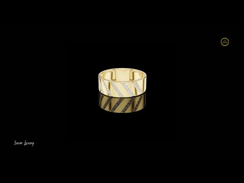 Round Cut Moissanite Diamond Men's Wide Diagonal Channel Set Band