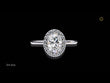 Oval Cut Halo Lab Diamond Ring with Slim Band
