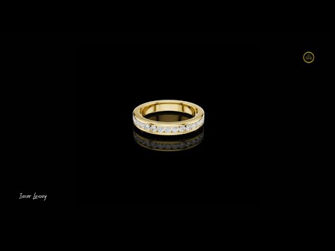 Modern Round Lab Diamond Channel Set Wedding Band